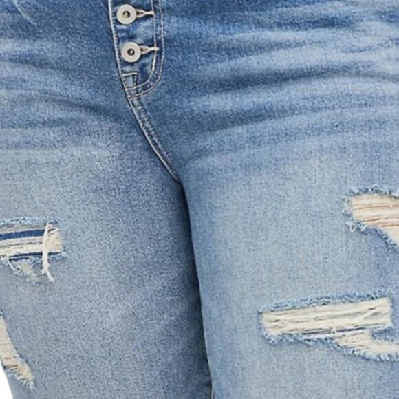 Torrid High Rise Straight Jeans Button Fly Distressed‎ Plus Size 22 New - Picture 6 of 11